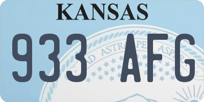 KS license plate 933AFG