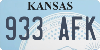 KS license plate 933AFK