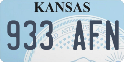 KS license plate 933AFN