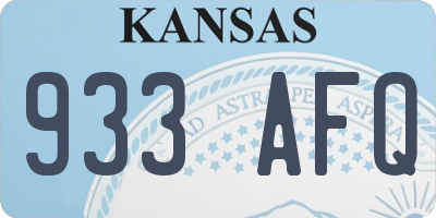 KS license plate 933AFQ