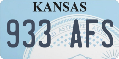 KS license plate 933AFS
