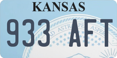 KS license plate 933AFT