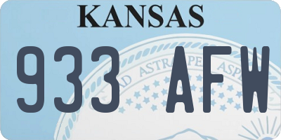 KS license plate 933AFW
