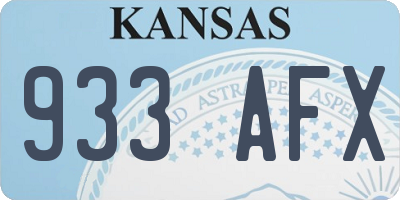 KS license plate 933AFX