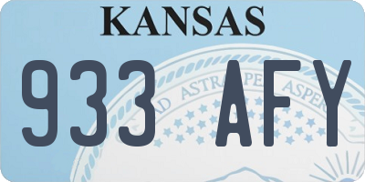 KS license plate 933AFY