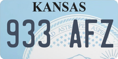 KS license plate 933AFZ