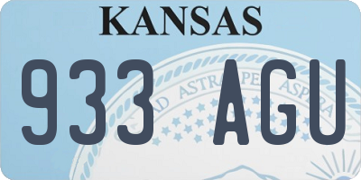 KS license plate 933AGU