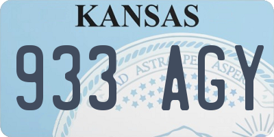 KS license plate 933AGY