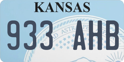 KS license plate 933AHB