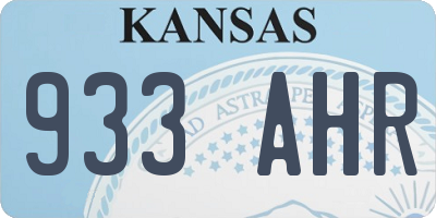 KS license plate 933AHR