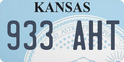 KS license plate 933AHT