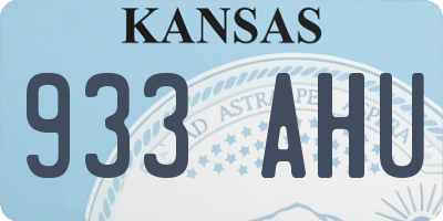 KS license plate 933AHU