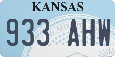 KS license plate 933AHW