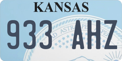 KS license plate 933AHZ