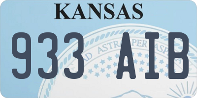 KS license plate 933AIB