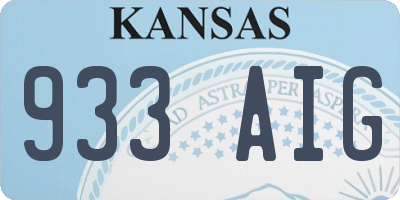 KS license plate 933AIG