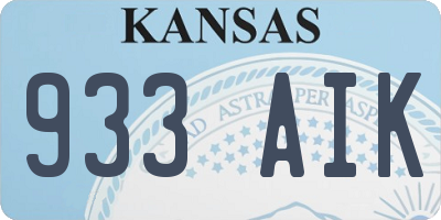 KS license plate 933AIK