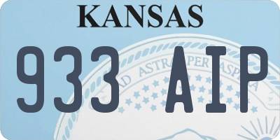 KS license plate 933AIP