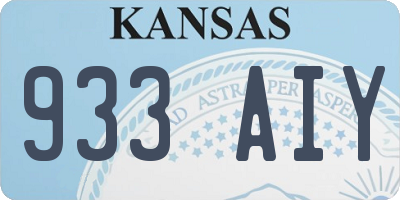 KS license plate 933AIY