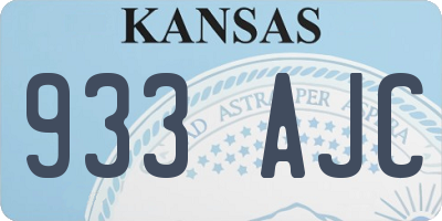 KS license plate 933AJC