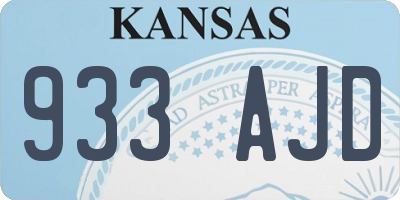 KS license plate 933AJD