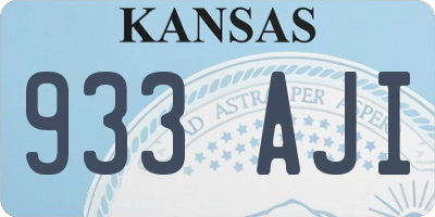 KS license plate 933AJI