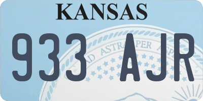 KS license plate 933AJR