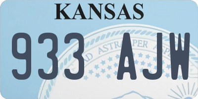 KS license plate 933AJW