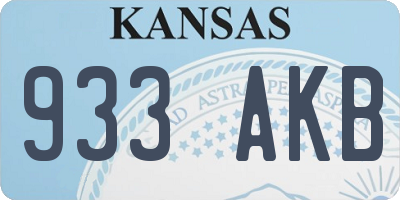 KS license plate 933AKB