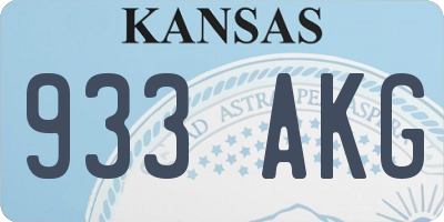 KS license plate 933AKG