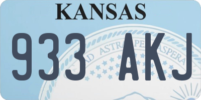 KS license plate 933AKJ
