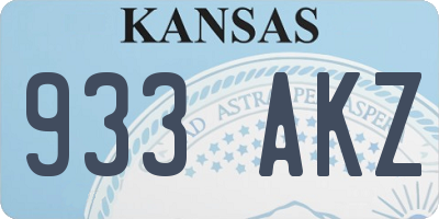 KS license plate 933AKZ