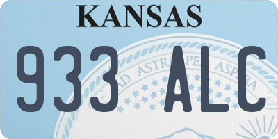 KS license plate 933ALC