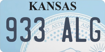 KS license plate 933ALG