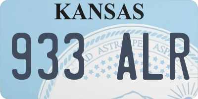 KS license plate 933ALR