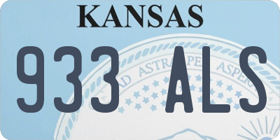 KS license plate 933ALS