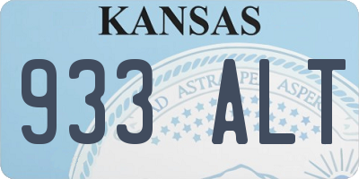 KS license plate 933ALT