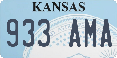 KS license plate 933AMA