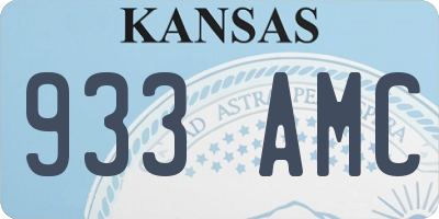 KS license plate 933AMC