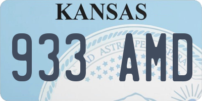 KS license plate 933AMD