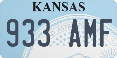 KS license plate 933AMF