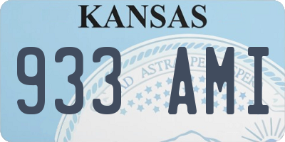 KS license plate 933AMI