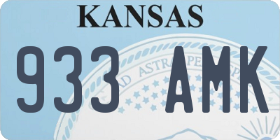 KS license plate 933AMK
