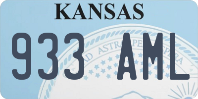 KS license plate 933AML