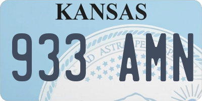 KS license plate 933AMN