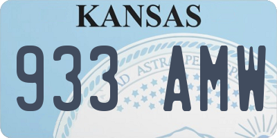 KS license plate 933AMW