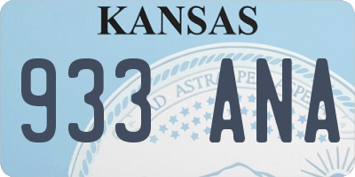 KS license plate 933ANA