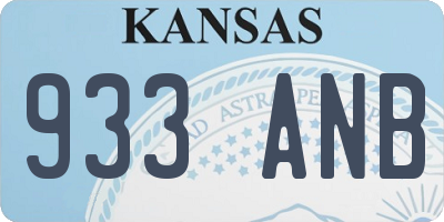 KS license plate 933ANB