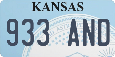 KS license plate 933AND