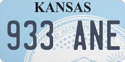 KS license plate 933ANE
